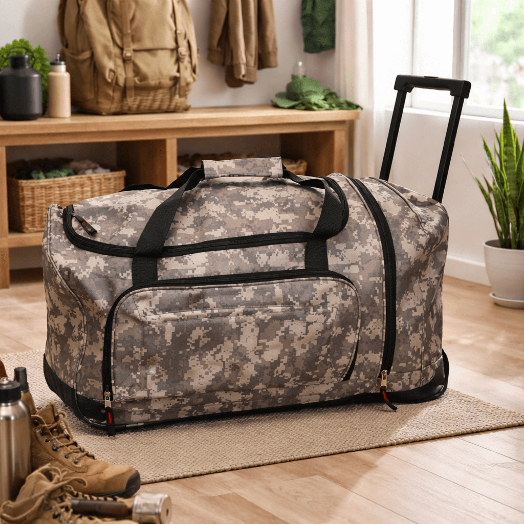 WSK Tactical Survival Bag with Wheels for Emergency Gear-2