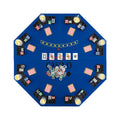 8-Player Foldable Poker Table Top with Carrying Bag-Blue